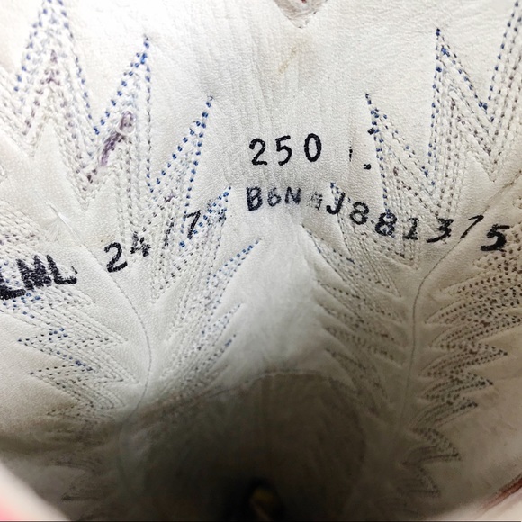 LARRY MAHAN VINTAGE 80s Tall Leather Cowboy Boots - Picture 11 of 16